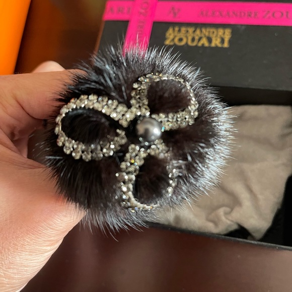 Holiday gift ideas! Alexander Zouari fur with crystal hair tie